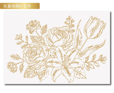 花朵線稿