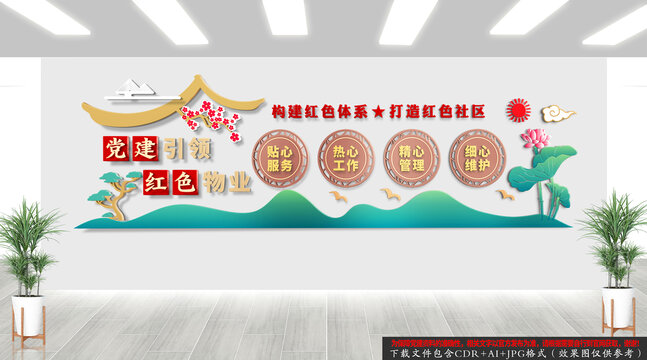 黨建引領紅色物業(yè)文化墻