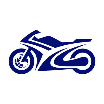 簡(jiǎn)約風(fēng)格藍(lán)色摩托車圖標(biāo)