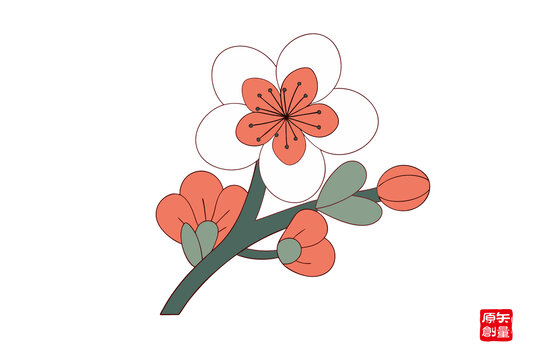 簡(jiǎn)約風(fēng)手繪花卉插畫