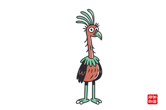 可愛(ài)卡通造型奇異鳥(niǎo)