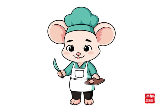 可愛小老鼠廚師形象