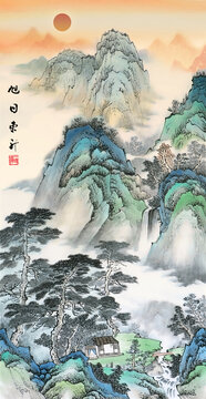 豎幅山水畫