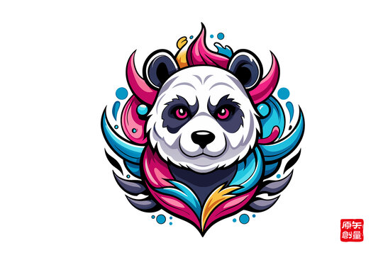 炫酷潮流風(fēng)熊貓卡通形象