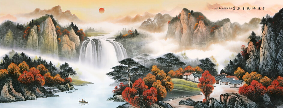 秋日山水間的詩意畫卷