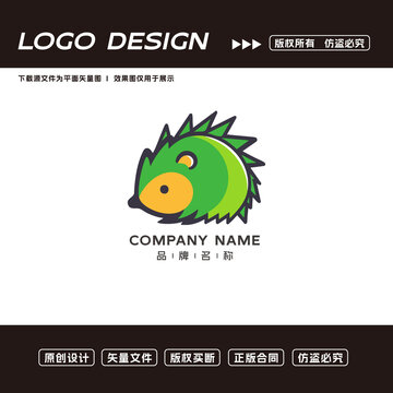 卡通刺猬logo標(biāo)志