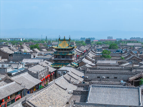 山西省晉中市平遙縣平遙古城航拍