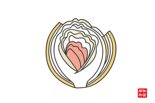 簡(jiǎn)約線條勾勒的蔬菜圖案