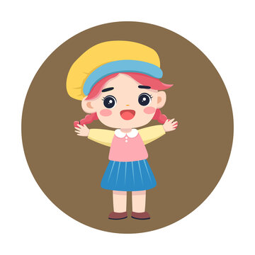 可愛女孩矢量插畫
