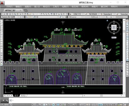 城樓城墻建筑CAD施工圖