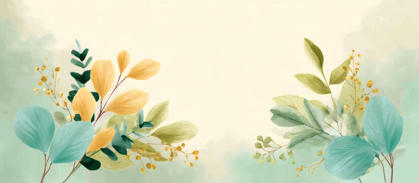 柔和花卉邊框