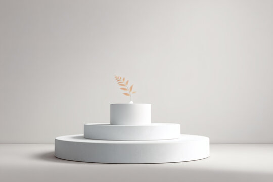 現(xiàn)代極簡白色產(chǎn)品展示臺(tái)