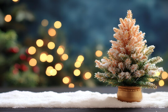 小型圣誕樹裝飾雪地