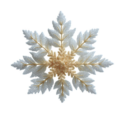 [免摳素材]閃耀的金色和白色雪花裝飾品