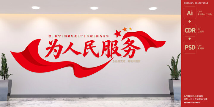 為人民服務(wù)標(biāo)語文化墻