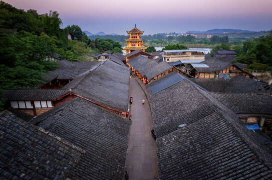 四川蓬安城鎮(zhèn)風(fēng)光周子古鎮(zhèn)