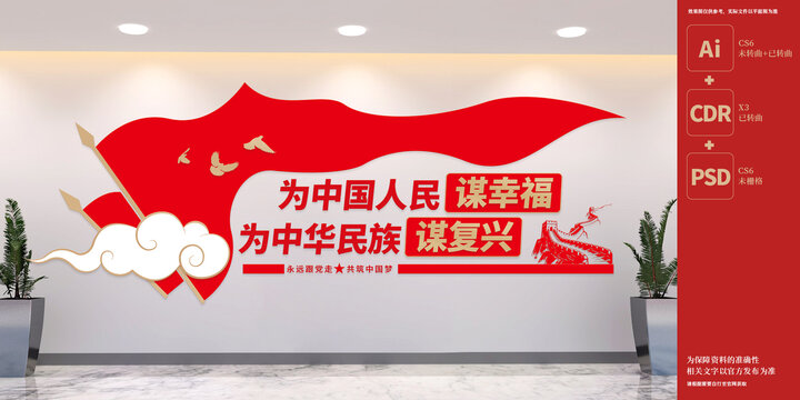 為中國人民謀幸福黨建文化墻