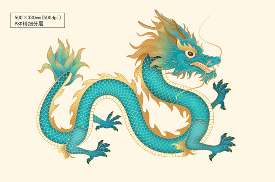 傳統(tǒng)古典中國龍圖案圖騰