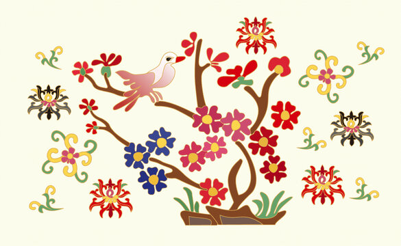 花鳥中式精美裝飾圖案