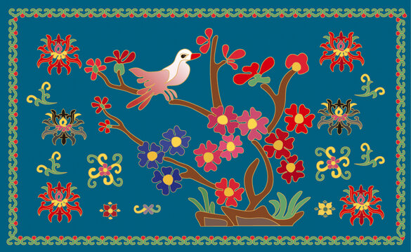 花鳥中式傳統(tǒng)圖案紋樣