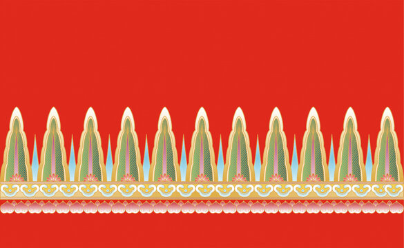 中式傳統(tǒng)紅色花紋邊框圖案