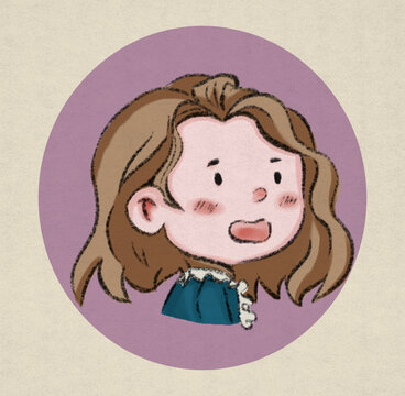 頭像系列插畫手繪女生頭像