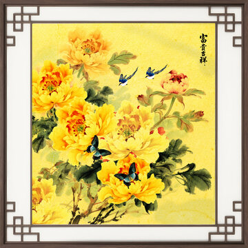 水墨牡丹