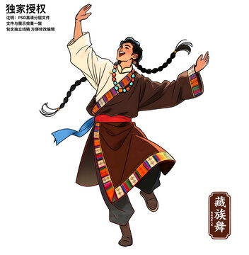 藏族跳舞人物