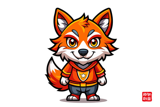 可愛(ài)擬人化紅衣小狐貍