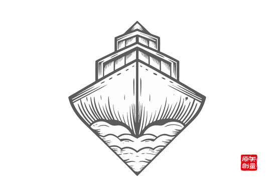 復(fù)古風(fēng)格船只輪廓圖案