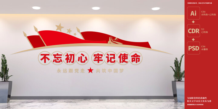 不忘初心牢記使命黨建文化墻