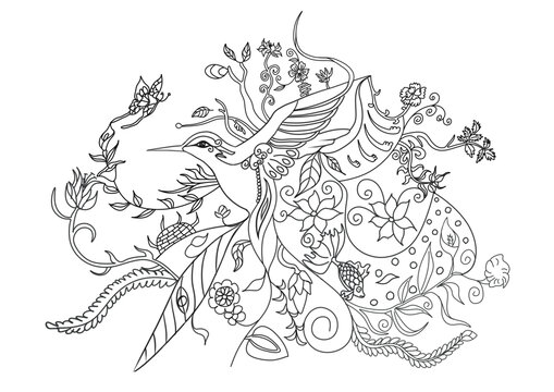 花鳥花卉線條