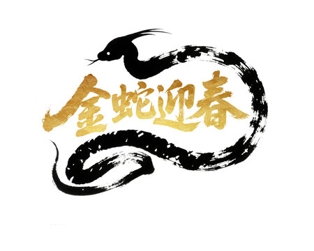 金蛇迎春書法藝術(shù)圖案