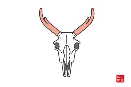 簡(jiǎn)約風(fēng)格的鹿頭骨圖案