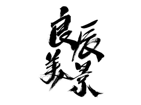 良辰美景書法藝術(shù)字