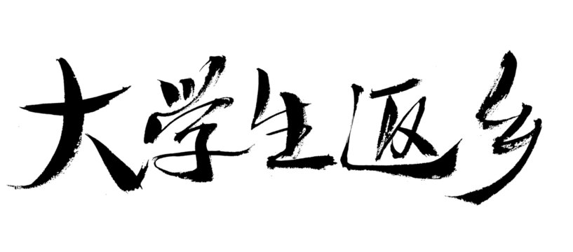 大學(xué)生返鄉(xiāng)毛筆書法字