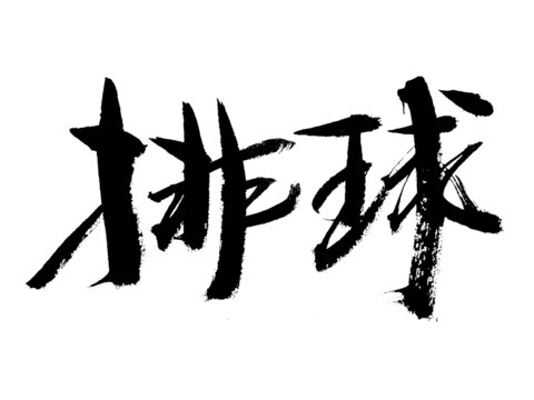 毛筆書寫的排球二字