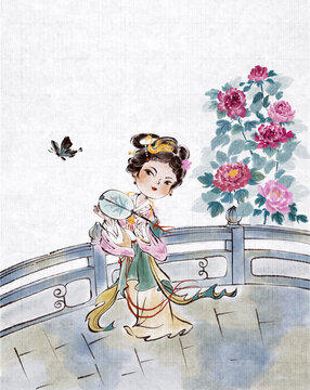 美人撲蝶