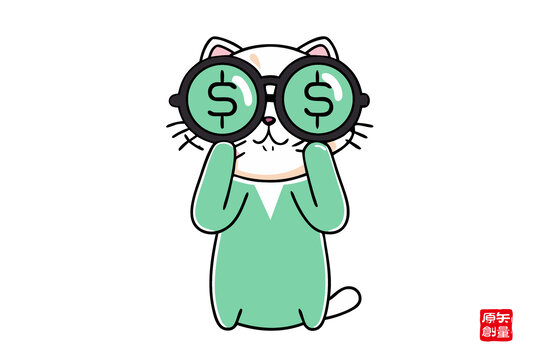 金錢貓眼萌趣卡通小貓