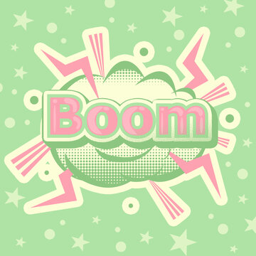 復古波普風Boom圖案