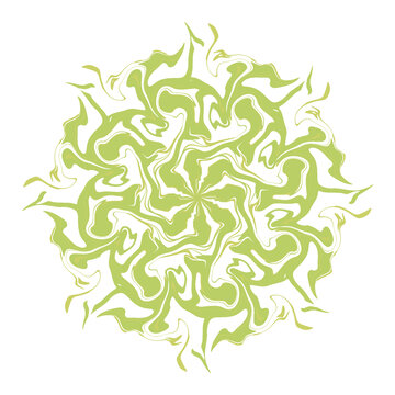 清新綠色圓形抽象花紋圖案