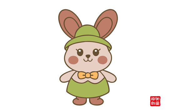 可愛卡通裝扮小兔子