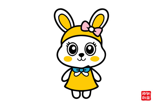 可愛卡通裝扮小兔子形象