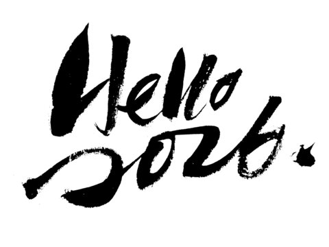 手寫Hello2026藝術(shù)字