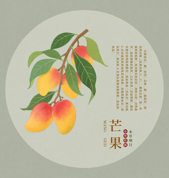 手繪芒果插畫