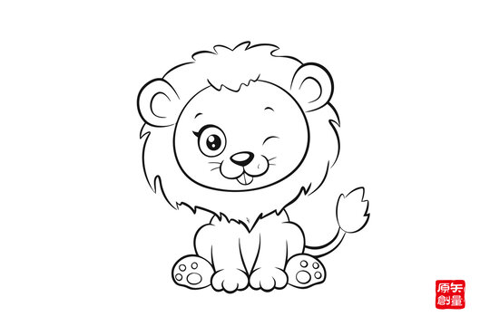 可愛(ài)卡通小獅子簡(jiǎn)筆畫
