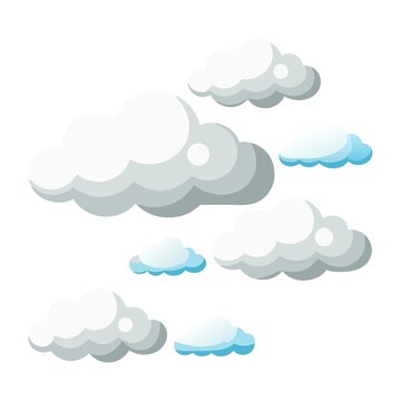 卡通風(fēng)格多樣形態(tài)云朵素材