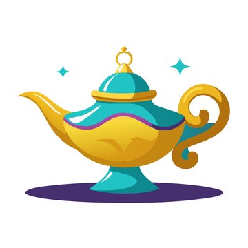卡通風(fēng)格魔法神燈插畫(huà)