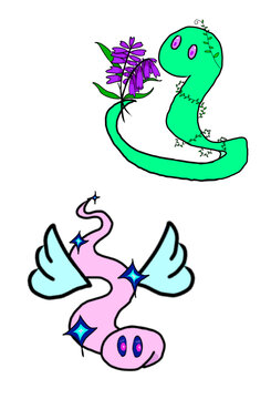 奇幻風格卡通蛇插畫素材