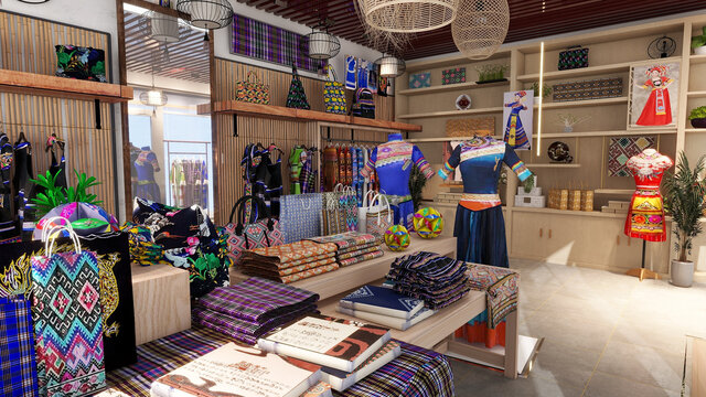 民族風服飾與工藝品店鋪